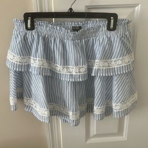 Pinstriped Ruffle Skirt